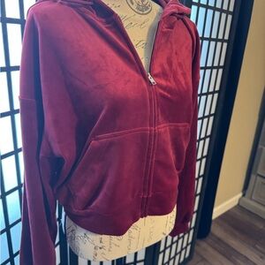 Forever 21 Red VELOUR Hoodie SET- 0X